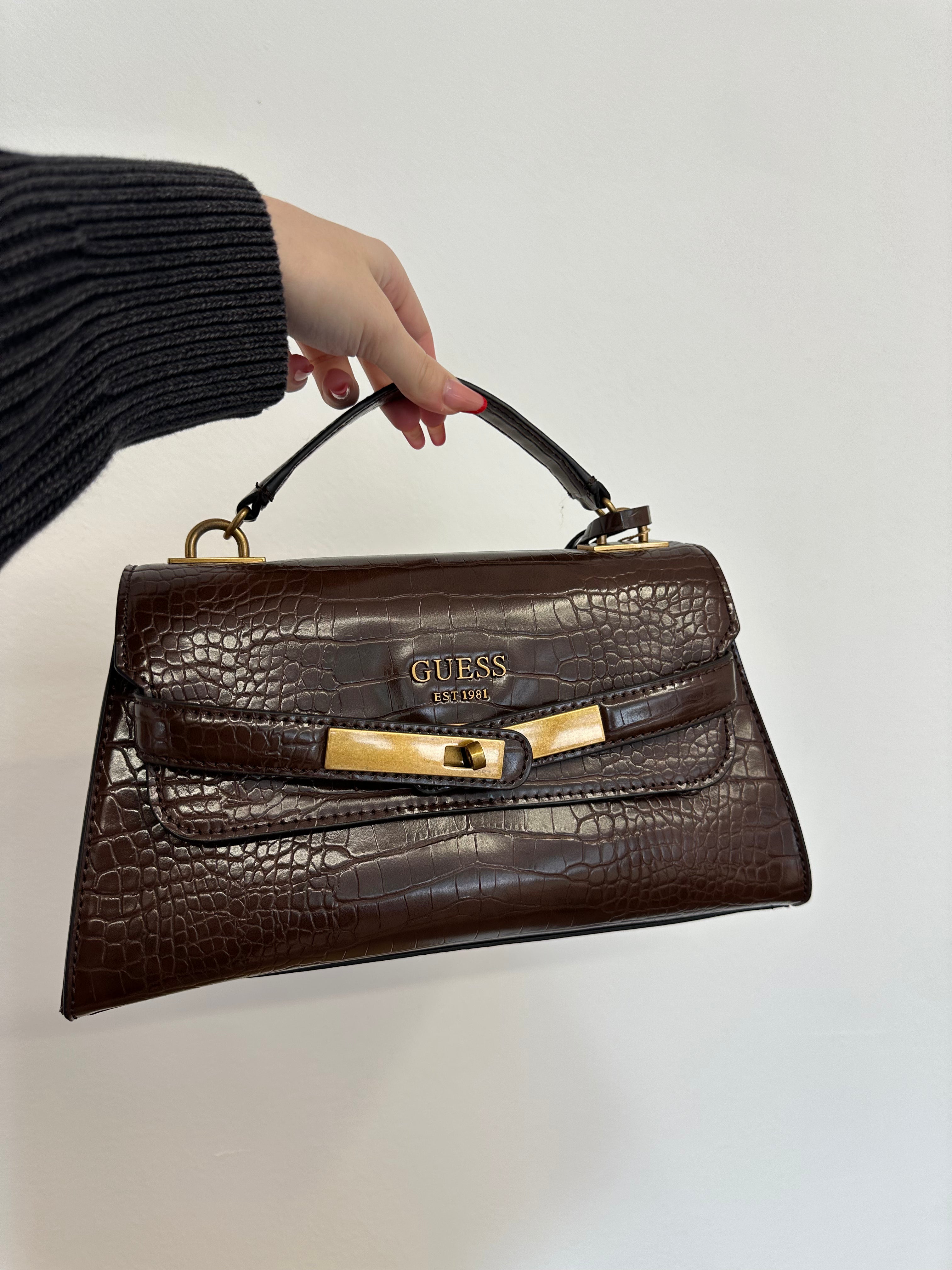 Borsa Guess marrone lucido