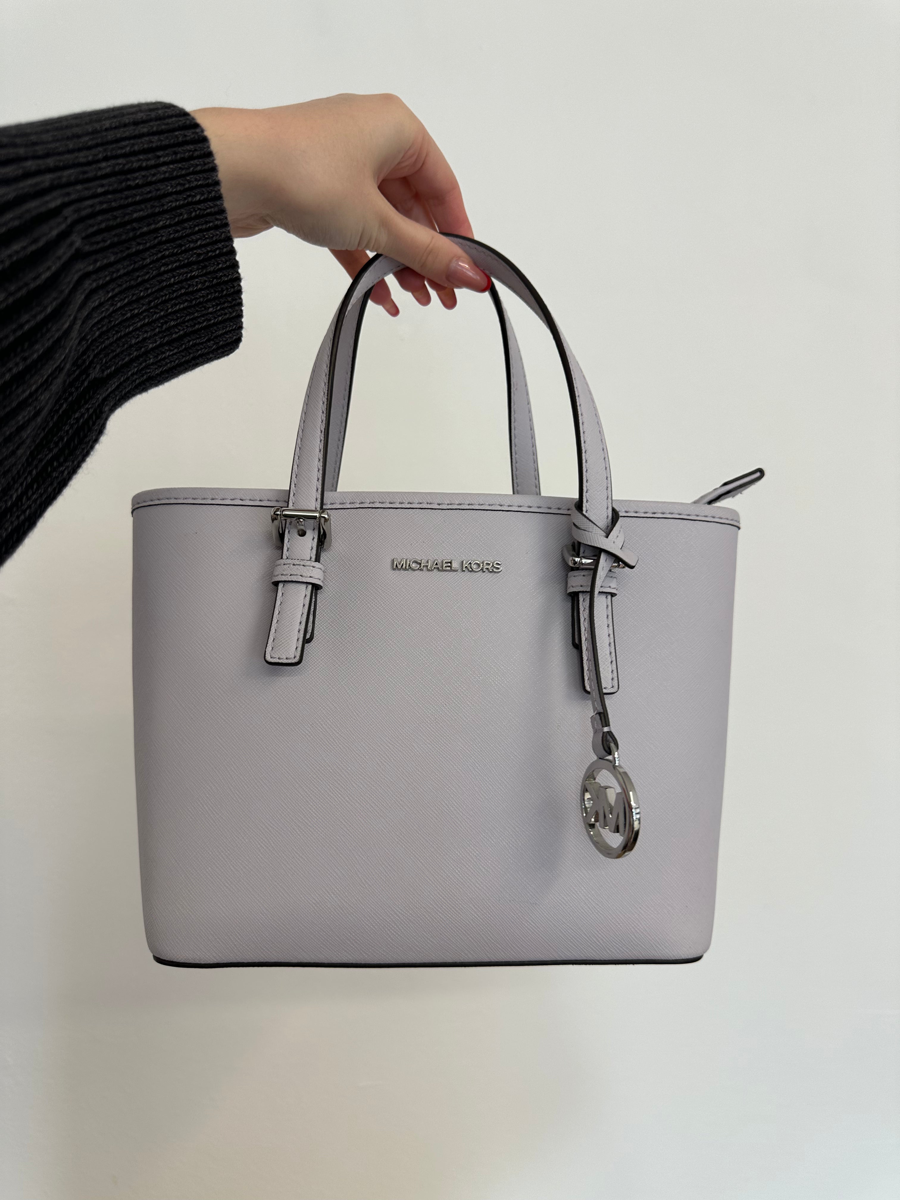 Borsa Michael Kors Grigia con Dettagli Argento