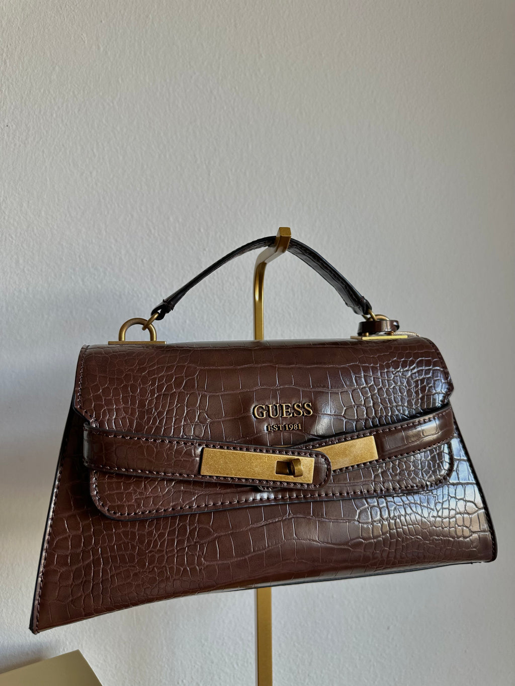 Borsa Guess marrone lucido