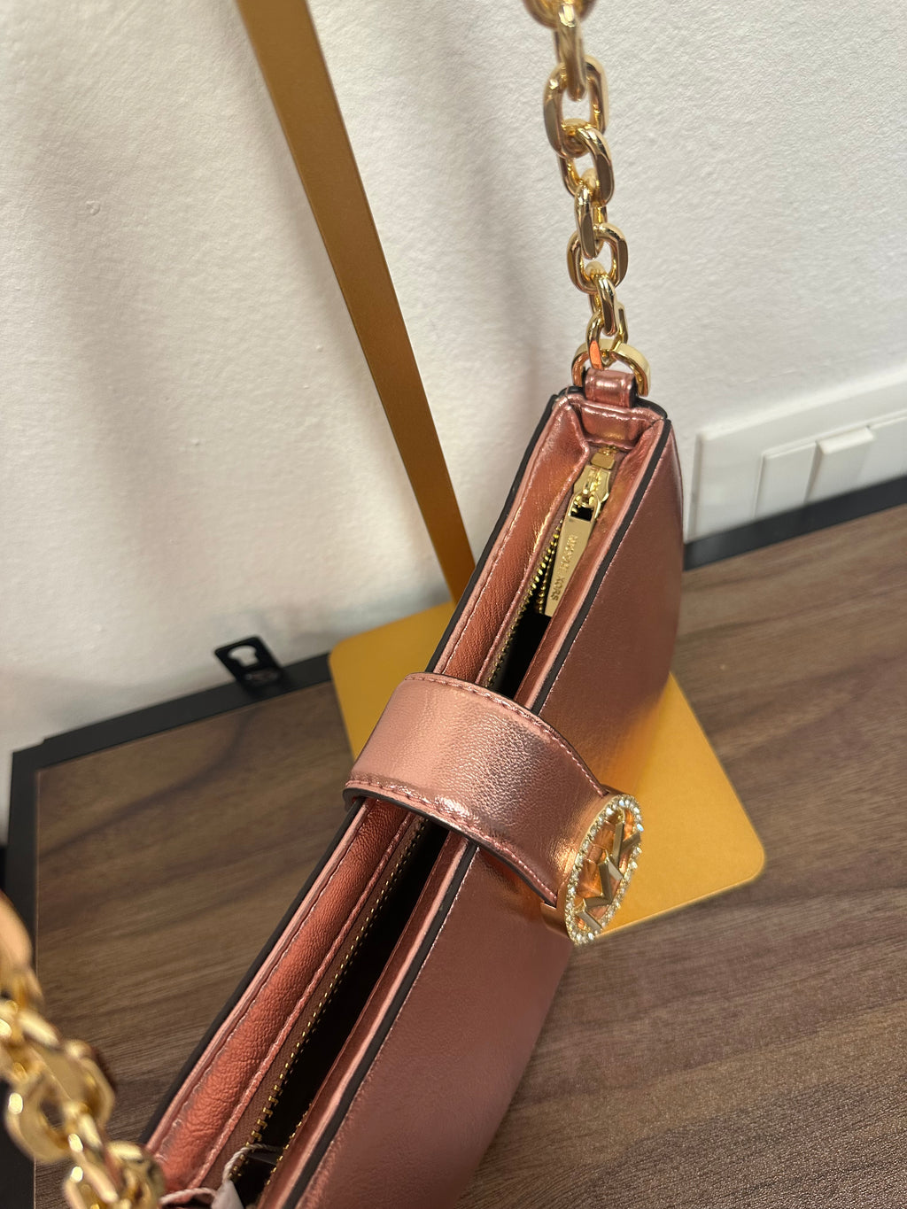 Borsa Michael Kors rosa metallizzato