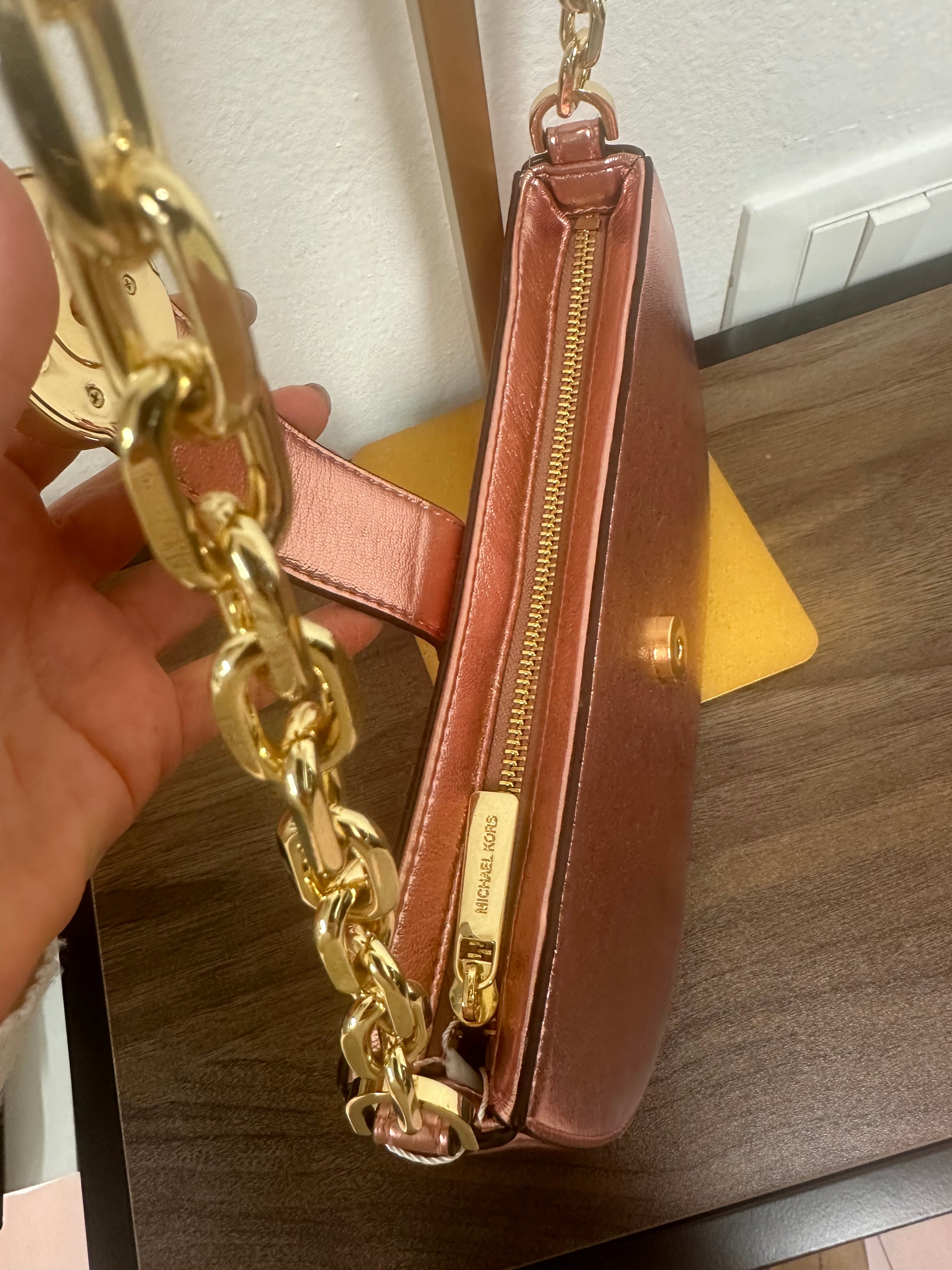 Borsa Michael Kors rosa metallizzato